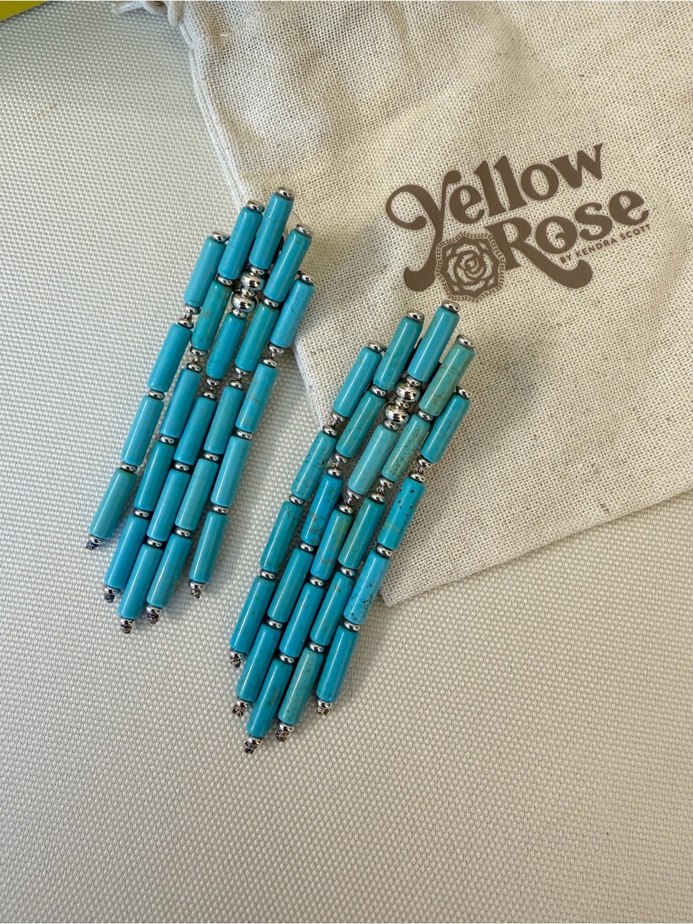 Ember Silver Statement Earrings in Variegated Turquoise Magnesite